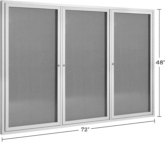 INNOVART Enclosed Bulletin Board 72” x 48”, Lockable Fabric Noticeboard - Image 2