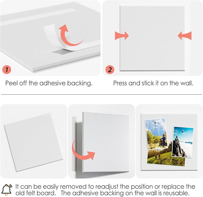 MaxGear Felt Bulletin Board 36" x 24", 6 Pack 11.8" x 11.8" Wall Panels - Image 4