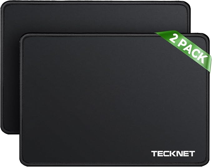 TECKNET 2 Pack Mouse Pad with Anti-fray Stitchin, Waterproof Surface & Non-Slip by Tecknet