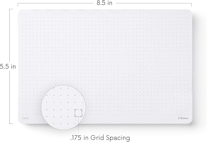 Notsu Dot Grid Desk Notepad, 2 Pack | Tear-Off Landscape Note Pad - Image 4