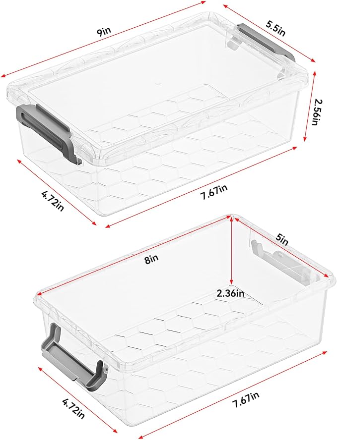 BiuLeon 4 Pack Extra Large Pencil Box, Plastic Pencil Case Organizer, Stackable - Image 2