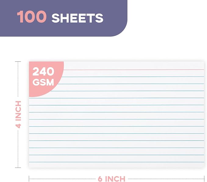 Heavy Weight Index Cards 4x6 Ruled - Image 2