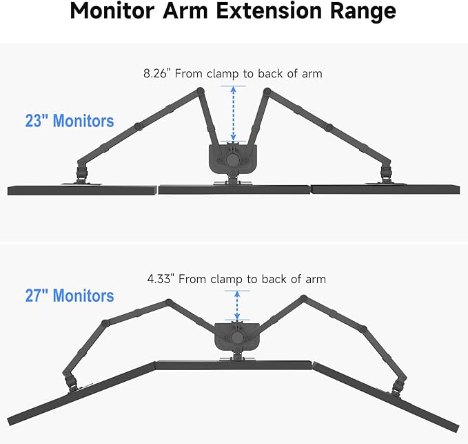 Suptek Hex LED LCD Monitor Stand up Desk Mount Extra Tall 31.5 inch Pole Heavy Duty Fully Adjustable Stand for 6 / Six Screens up to 27 inch (MD68126)-DeskLoop Office