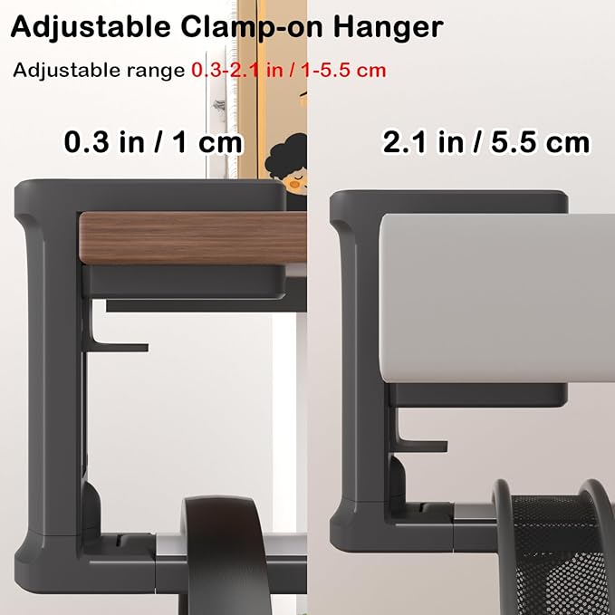 Headphone Hook - Adjustable Clamp-on Headphone Holder, Under Desk Gaming - Image 4