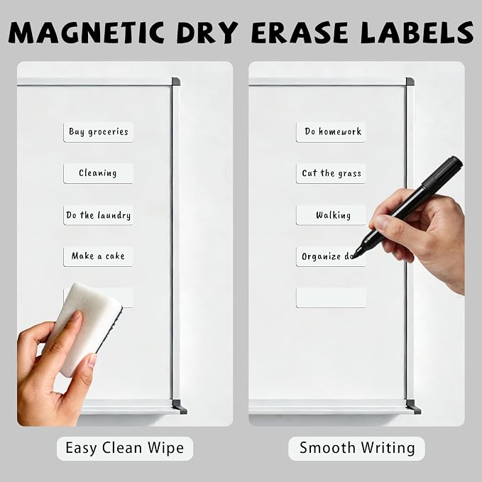 50Pcs Magnetic Dry Erase Labels Whiteboard Magnets Size 3.2"x1.2" Magnetic - Image 4
