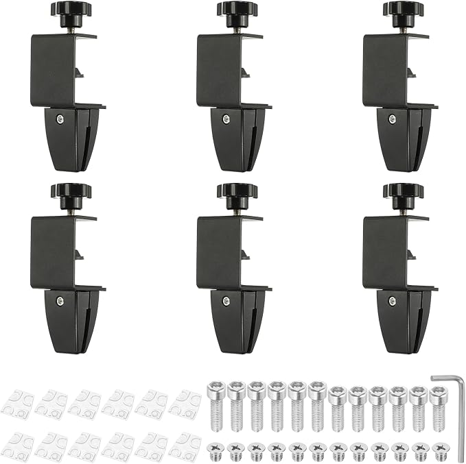 PATIKIL 6 Pcs 1/8" to 1/2" Adjustable Desk Divider Partition Clips, Aluminum by PATIKIL