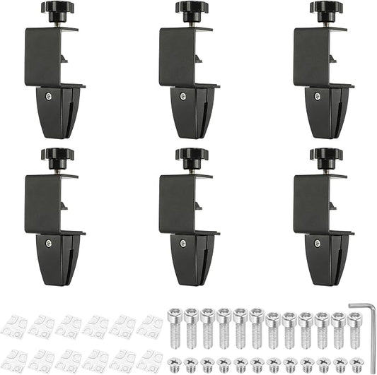 PATIKIL 6 Pcs 1/8" to 1/2" Adjustable Desk Divider Partition Clips, Aluminum by PATIKIL