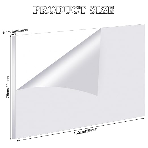 Roowest 6 Pcs 29 x 59 Inch, 1 mm Thick Clear Acrylic Sheets Plastic Panels - Image 2