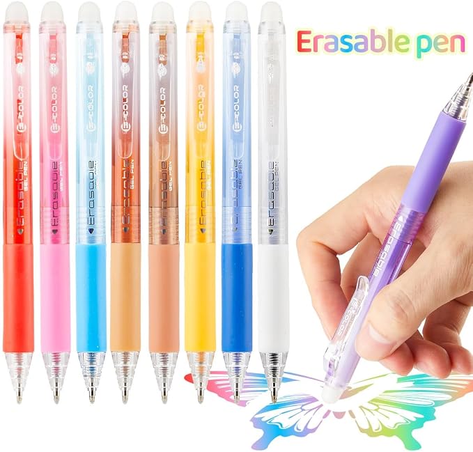 Retractable Erasable Gel Pens Clicker, Fine Point 0.7mm Smooth Writing Pens - Image 4