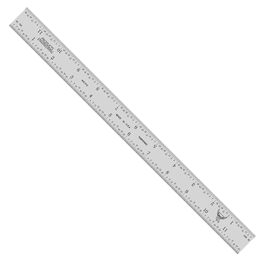 PEC Tools 12 Inch Rigid Steel Ruler, Machinist Metal Ruler Scale - Image 2