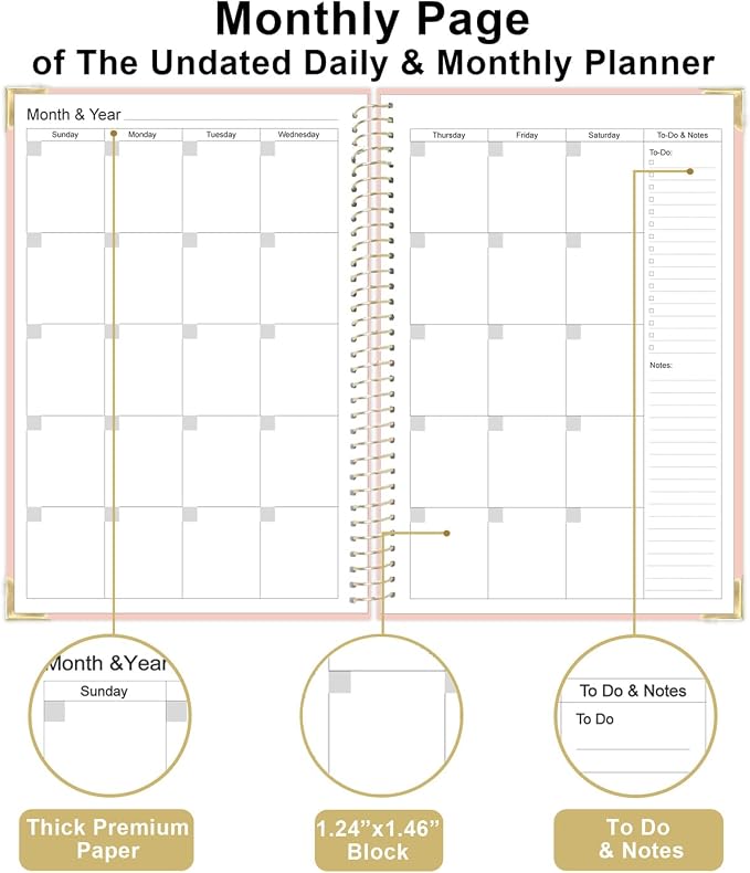 Undated Daily Planner 5.8"x8.5" - Image 3