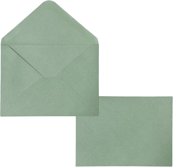 50 Packs Sage Green A7 Envelopes by Ribetween