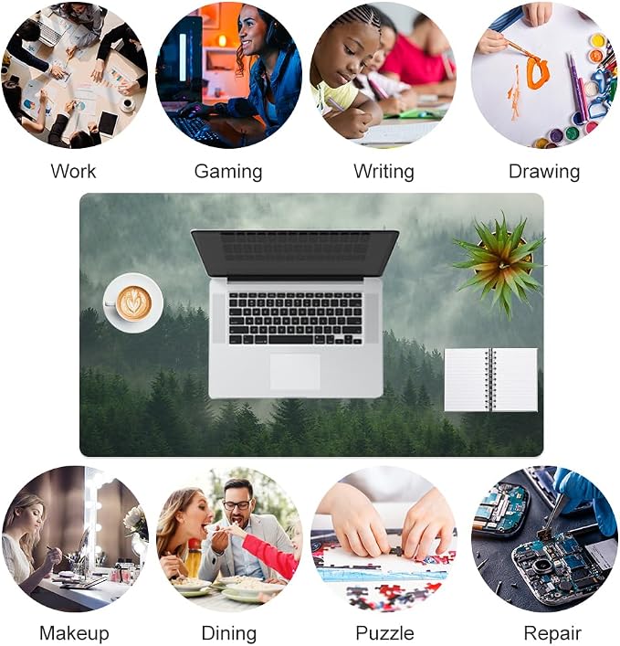 Colorful Star Large Mouse Pad, PU Leather Waterproof Desk Mat, Computer Gaming - Image 6