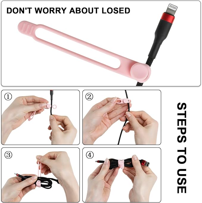 16Pcs Silicone Cable Ties Cord Organizer - Image 3
