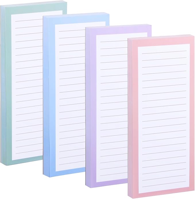 4 Pack Magnetic Notepads for Refrigerator, Grocery List Large Magnet Pad for by FLIPPED
