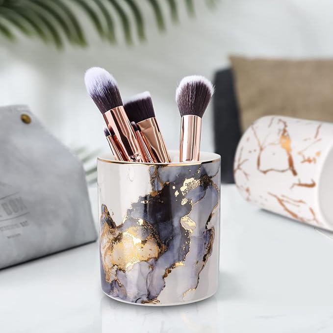 Marble Pencil Holder, Durable Ceramic Desk Organizer Office Supplies, Desktop - Image 6