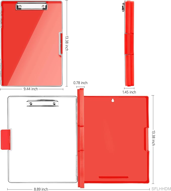 SFLHHDM Clipboard with Storage, Heavy Duty Clip Boards 8.5x11 with 2 Storage - Image 2