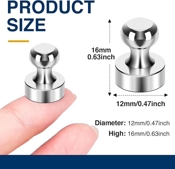 MIKEDE Whiteboard Magnets, Small Neodymium Refrigerator Magnets Office - Image 3