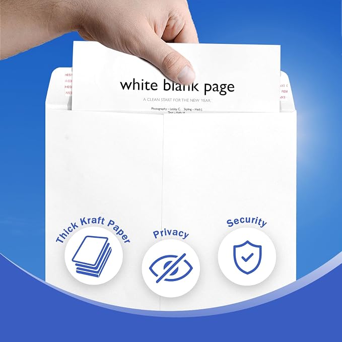250 Pack 10x13 Manilla Envelopes Self Seal, Goefun Large White Envelopes - Image 4