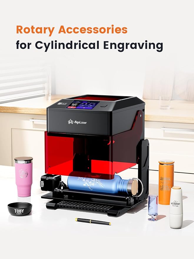 AlgoLaser 5W Smart Laser Engraver Machine: Portable Laser Engraver with 3.5" Touchscreen & 2.0 AlgoOS System - Hand Draw/Wireless Transmission/SD Card/Offline - Laser Engraving for Wood, Leather-DeskLoop Office