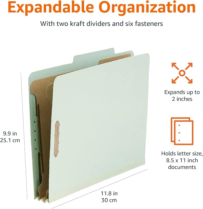 Amazon Basics Sturdy Pressboard Classification File Folders - Image 5