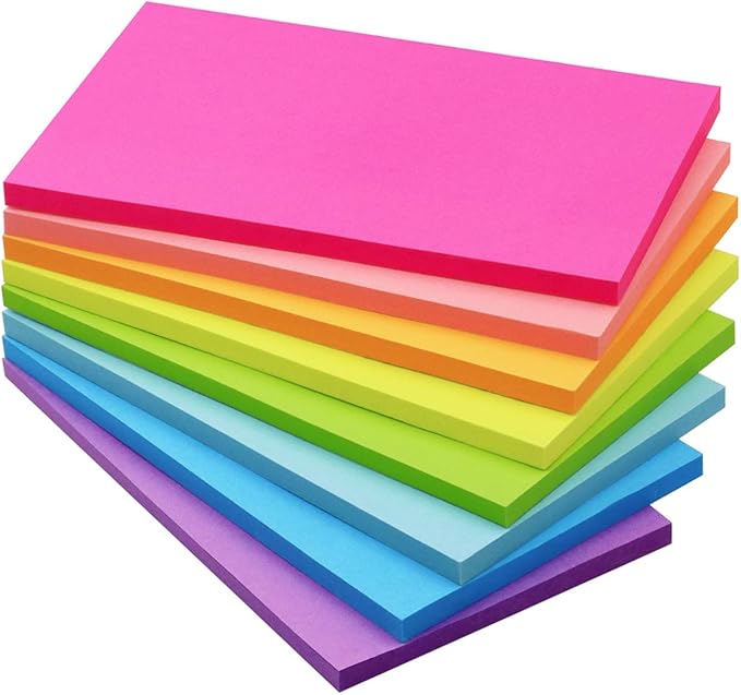Winner Aura Sticky Notes 3x5 inch Bright Colors Self-Stick Pads 8 Packs 400 Sheets-DeskLoop Office