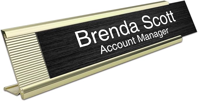 10 Pack 2" x 10" Aluminum Desk Name Plate Holder, Office Name Plate Holder - Image 3