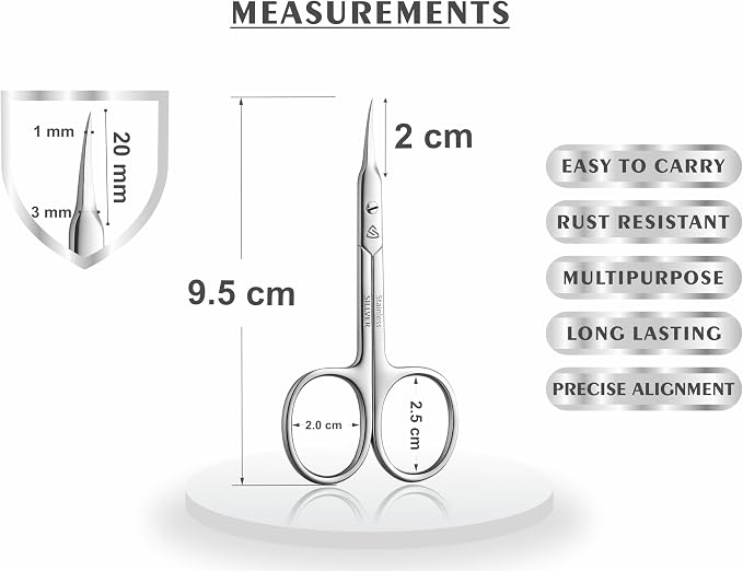 SILLVER Cuticle Scissors Curved Blade - Image 7