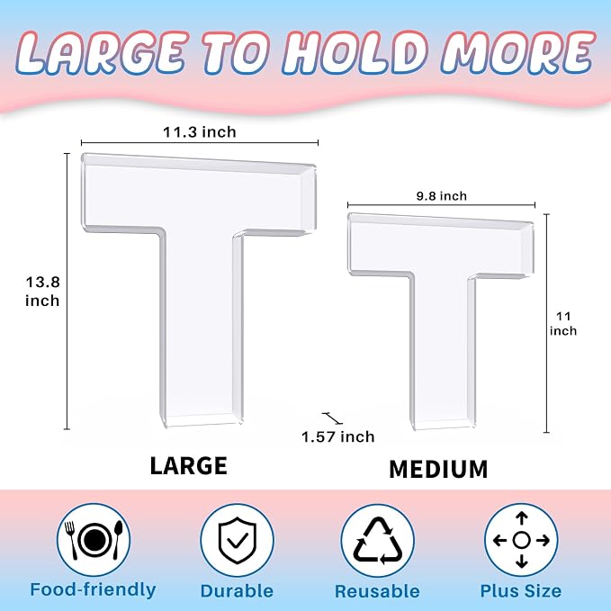 13.8" Extra Large Acrylic Letter Charcuterie Board Box, Reusable Fillable - Image 2