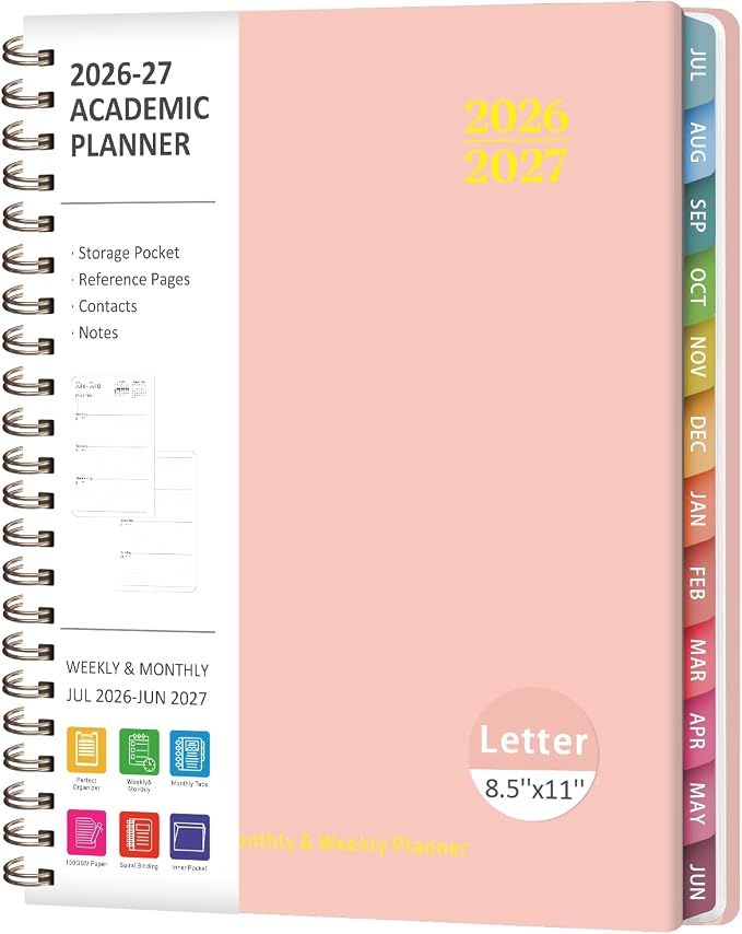 Planner 2026-2027, Weekly and Monthly Academic Planner, July 2026 by VALOME