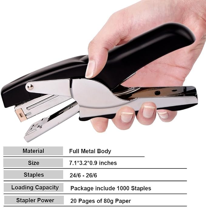 Stapler with 1000 Staples-Plier Stapler Save 60% Power, Good - Image 3