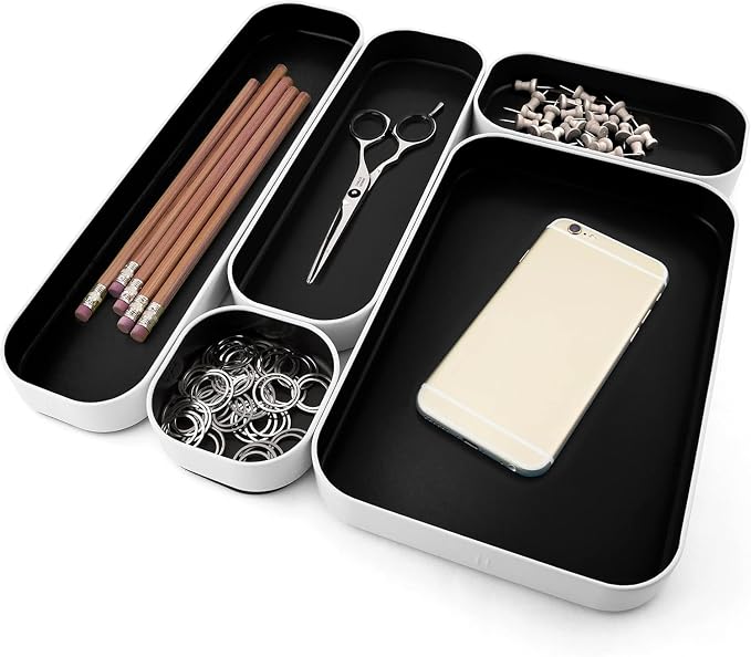Three by Three Seattle 5 Piece Metal Organizer Tray Set - Image 4
