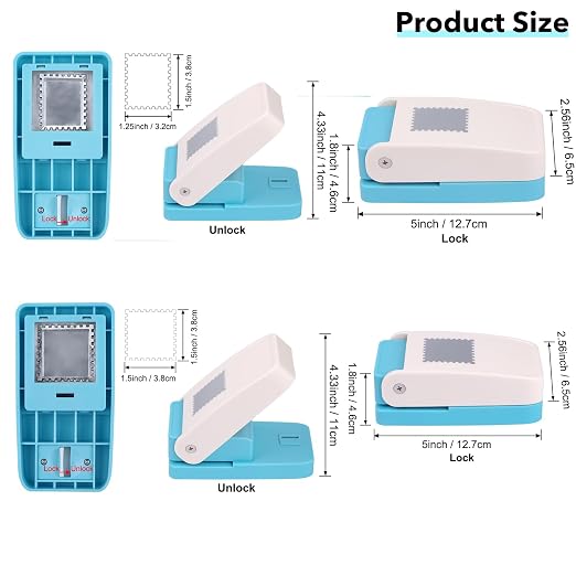 BAOFALI 2Pcs/Set Stamp Puncher 1.5x1.5inch &1.25x1.5inch Rectangular Postage - Image 2