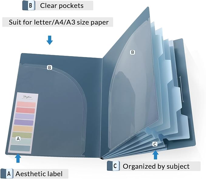 SKYDUE Accordion File Organizer, 5 Pocket Expanding File Folders - Image 6