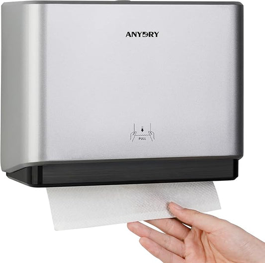 200-Sheet Wall-Mounted Paper Towel Dispenser, Fits Multi-Fold Towels up to 10x3.1 Inches, Perfect for Home & Business (Silver)-DeskLoop Office