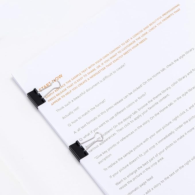 Amazon Basics Sturdy Binder Clips, Office Supplies, Small 0.75 in, Document - Image 8