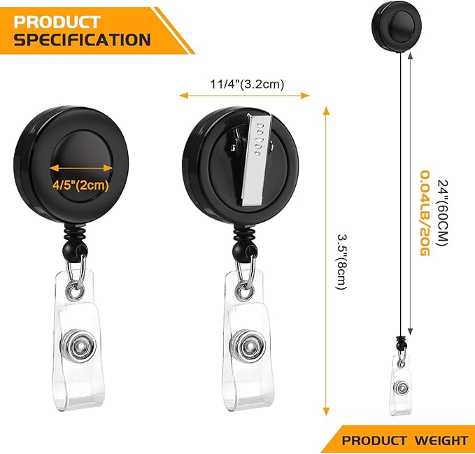 50 Pack Badge Reels Retractable - Image 3