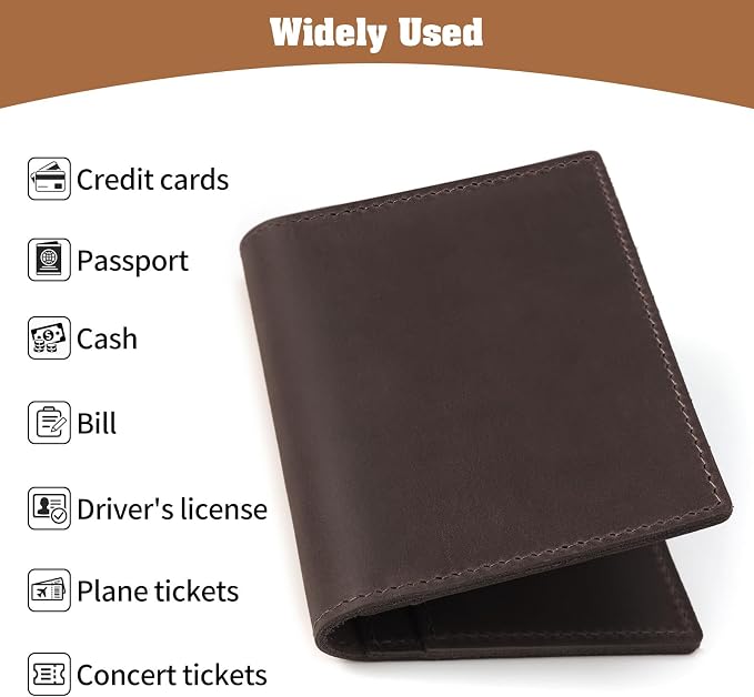 Jack&Chris Leather Passport Holder, Handmade Passport cover, Travel Wallet - Image 5