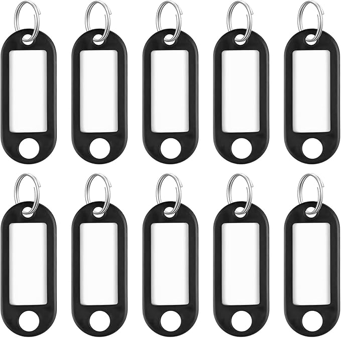 Uniclife 10 Pieces Key Tags 2 Inch Soft Plastic Key Chain Tags by UnicLife