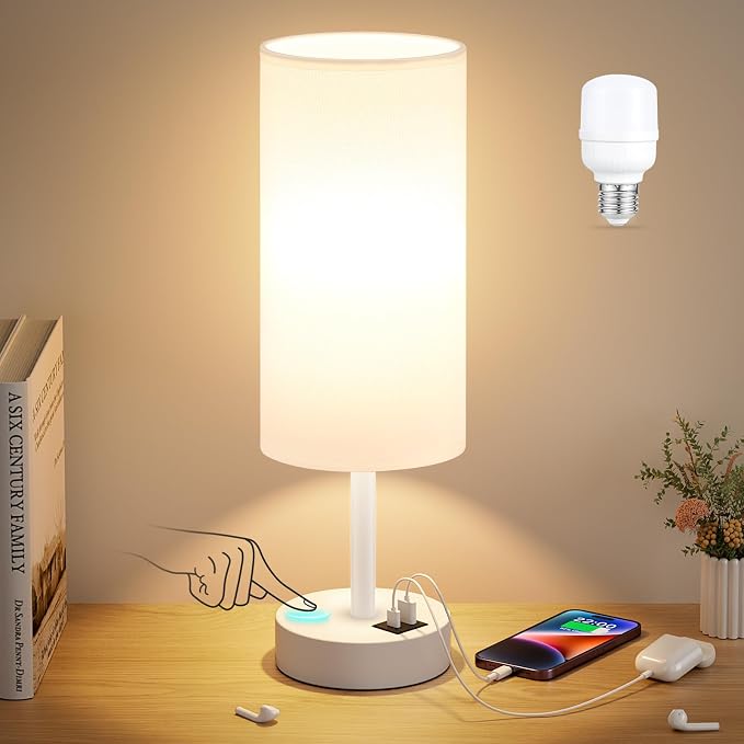 Dicoool White Touch Bedside Lamp by DicooolDirect