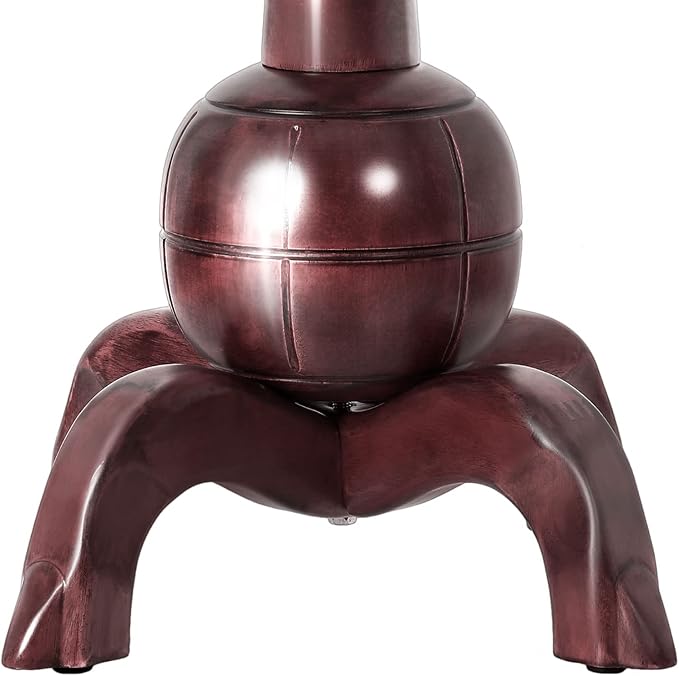 Coat Rack Freestanding Wood Tree Rack with 8 Hooks, Creative Design Tree Branch-look, Coat Tree Clothes Hanger Stand with Stable Sphere Base for Entryway, Hallway, Bedroom (Wine Red)-DeskLoop Office