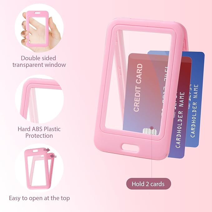ID Badge Holder with Retractable Reel & Detachable Lanyard Clip, Double-Sided - Image 2