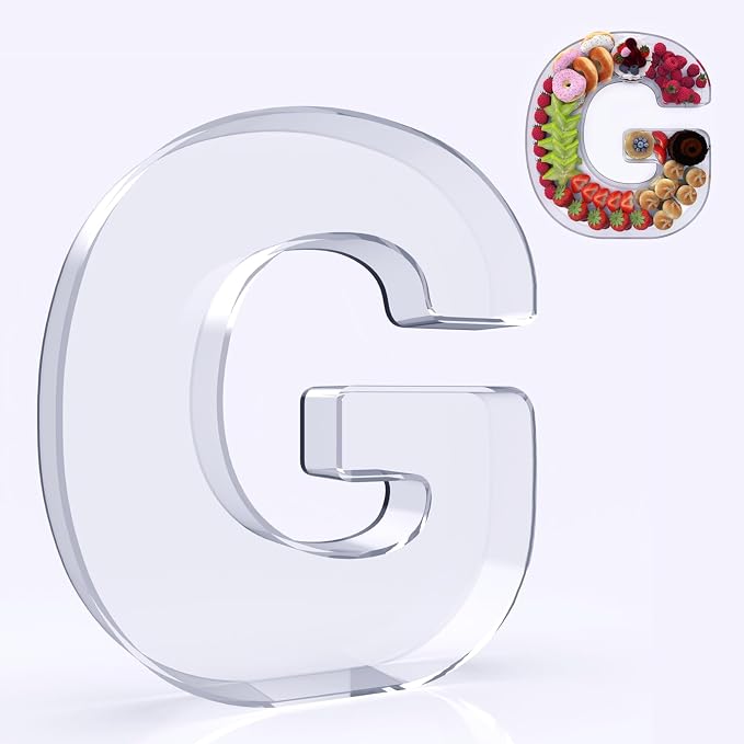 11" Acrylic Letter Charcuterie Box, Reusable Fillable Alphabet Number Shaped by RUFHVTY
