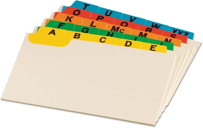 Oxford Index Card Guides with Laminated Tabs, Alphabetical, 25 Guides per Set by Oxford