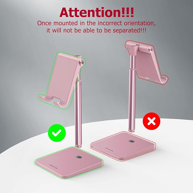 OMOTON Cell Phone Stand, Adjustable Angle Height Desk Phone Dock Holder - Image 3