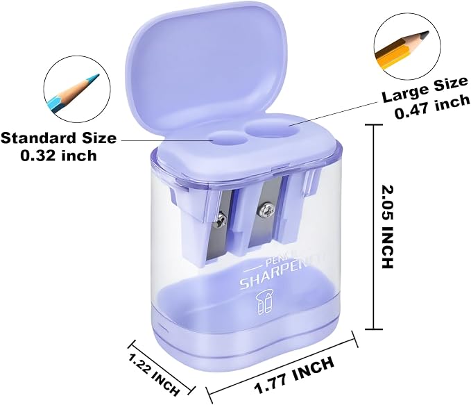 Pencil Sharpener 12pack Handheld Dual Hole Color Pencil Sharpeners - Image 2