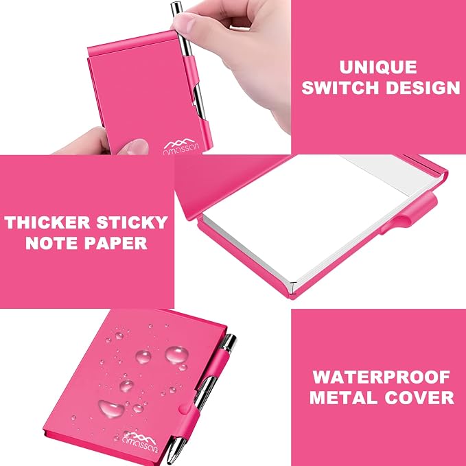 Metal Pocket Notebook, Portable Small Pocket Notepad Aluminum Note Case - Image 6