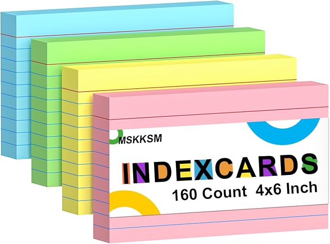 Colored Index Cards 4x6 Inch by MSKKSM