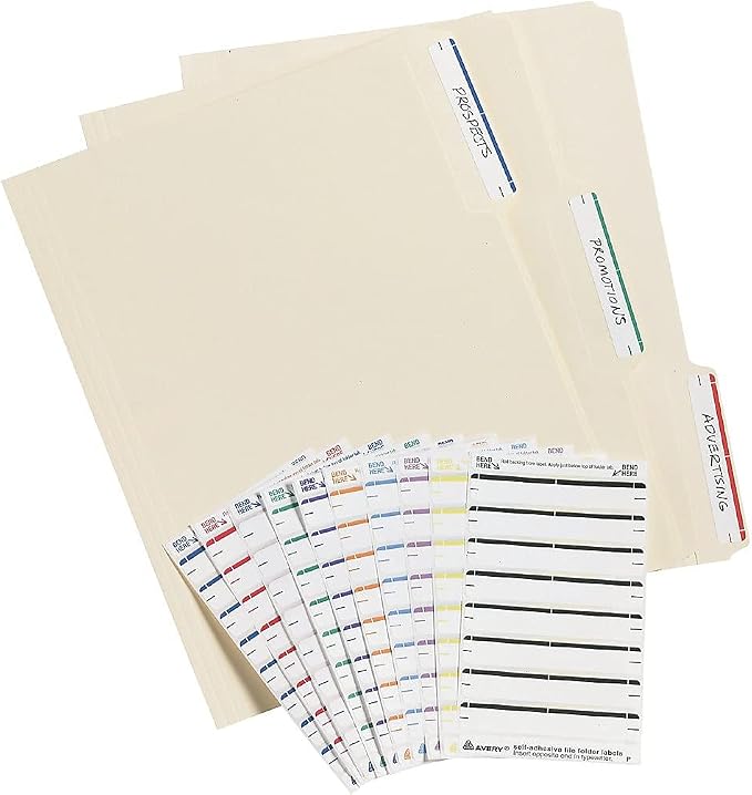 Avery 05201 Print or Write File Folder Labels, 1/3 Cut, Dark Red Bar - Image 7
