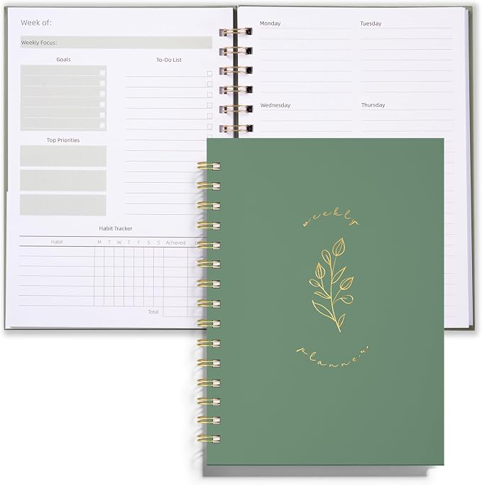 Undated Weekly and Monthly Planner Spiral Bound- Weekly Goals Notebook - Image 8